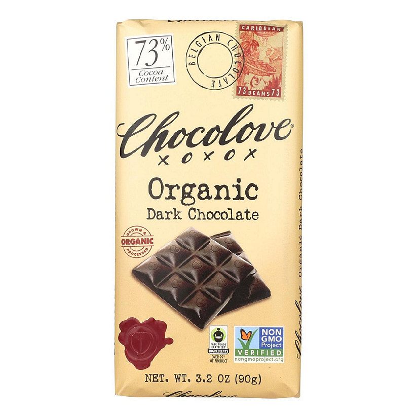 Chocolove Xoxox - Premium Chocolate Bar - Fair Trade Organic Dark Chocolate - 3.2 oz Bars - Case of 12 Image