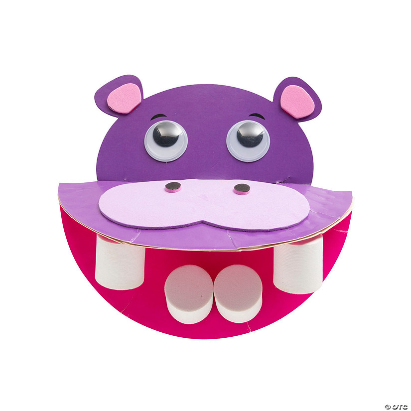 Chomping Paper Plate Hippo Craft Kit - Makes 12 Image