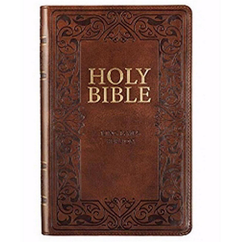 Christian Art Gifts 160793 KJV Deluxe Gift Bible&#44; Brown Luxleather Indexed Image