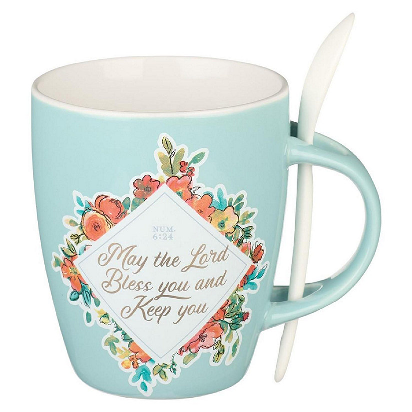 Christian Art Gifts 241555 The Lord Bless You Numbers 6-24 Mug with Spoon Image
