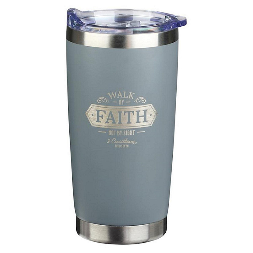 Christian Art Gifts 332072 Walk By Faith 2 Cor. 5-7 Travel Mug Image