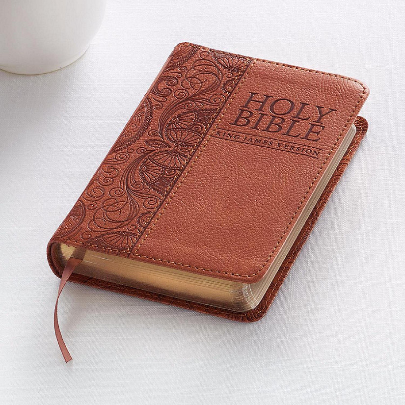 Christian Art Gifts  KJV Mini Pocket Bible - Tan Luxleather Image