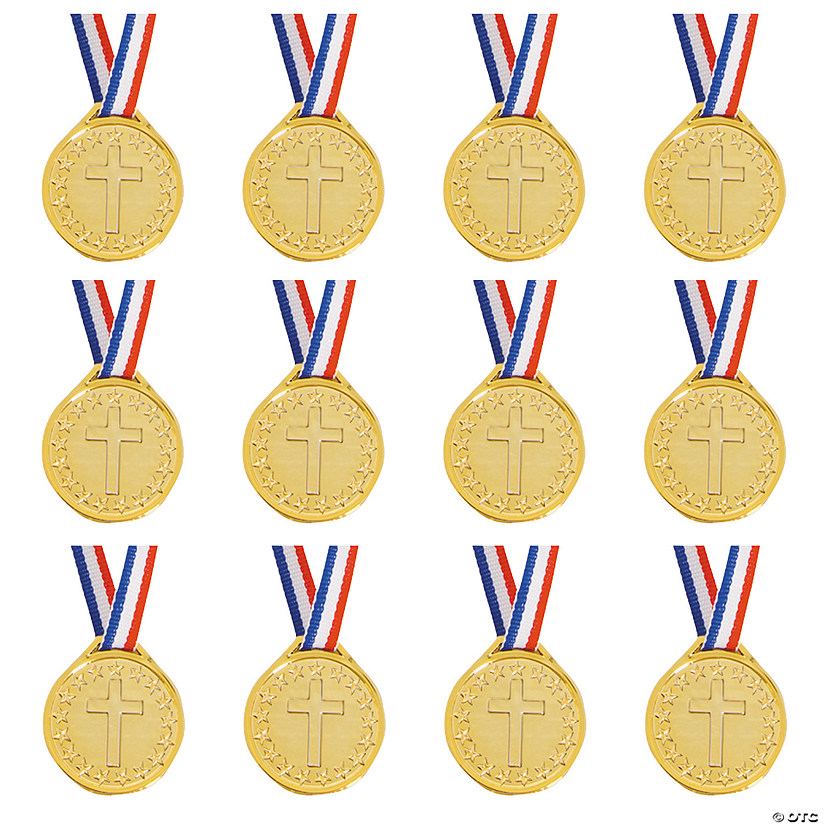Christian Athlete Plastic Medals - 12 Pc. Image