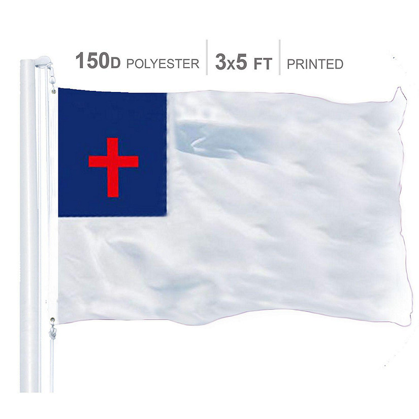 Christian Religious Cross Flag 150D Printed Polyester 3x5 Ft Image