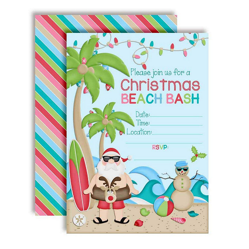 Christmas Beach Bash Invitations 40pc. by AmandaCreation Image