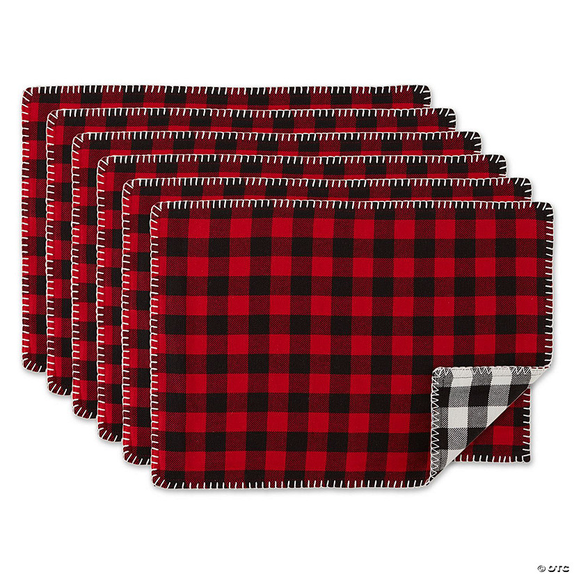 Christmas Buffalo Check With Embroidery Placemat (Set Of 6) Image