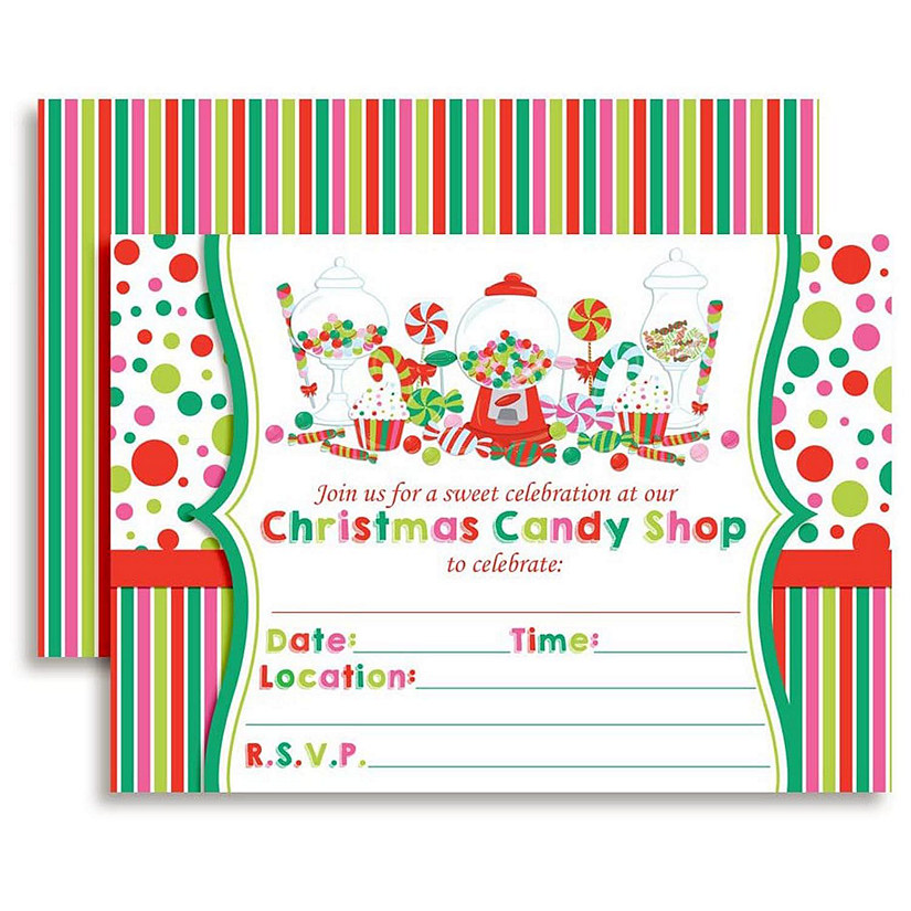 Christmas Candy Shop Invitations 40pc. by AmandaCreation Image