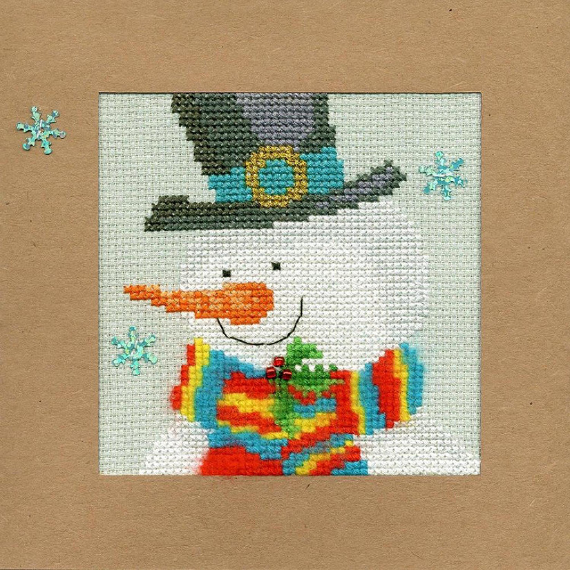 Christmas Card - Snowy Man XMAS17 Bothy Threads Counted Cross Stitch Kit Image