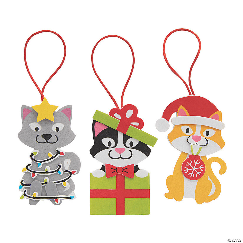 Christmas Cat Ornament Craft Kit - Makes 12 Image