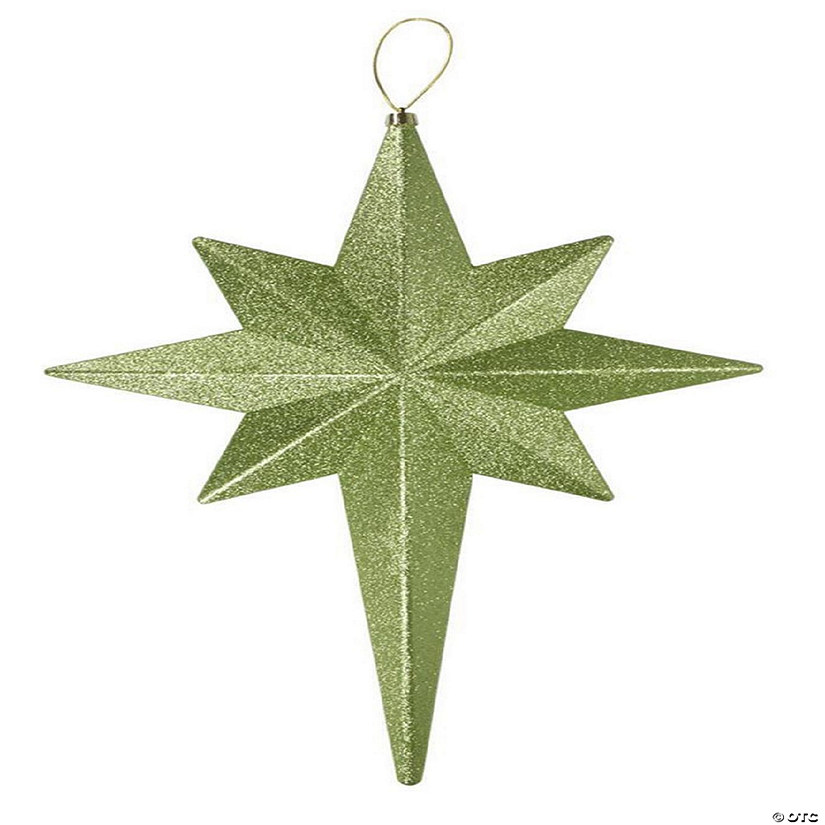 Christmas Central 20" Green Kiwi Glittered Bethlehem Star Shatterproof Christmas Ornament Image