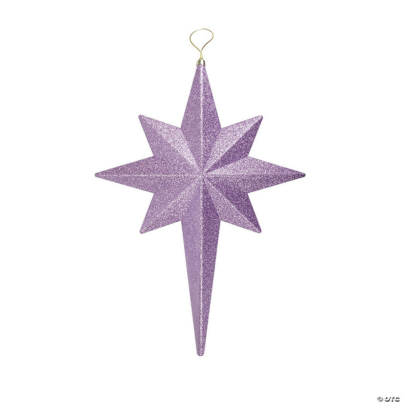 Christmas Central 20" Purple and Gold Glittered Bethlehem Star Shatterproof Christmas Ornament Image