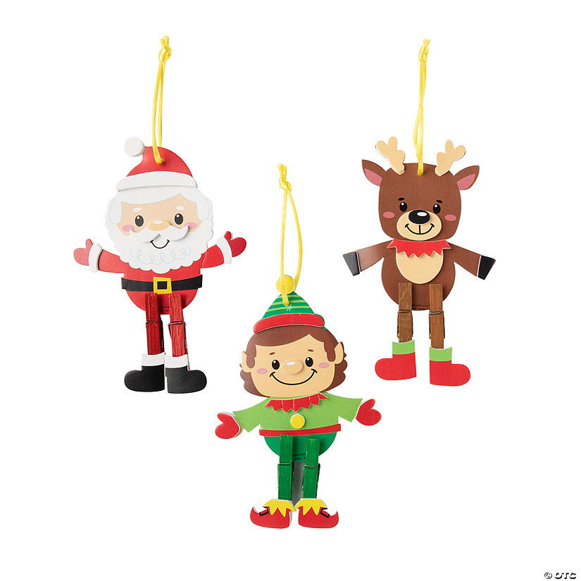 Christmas Character Clothespin Ornament Craft Kit - Makes 12 Image