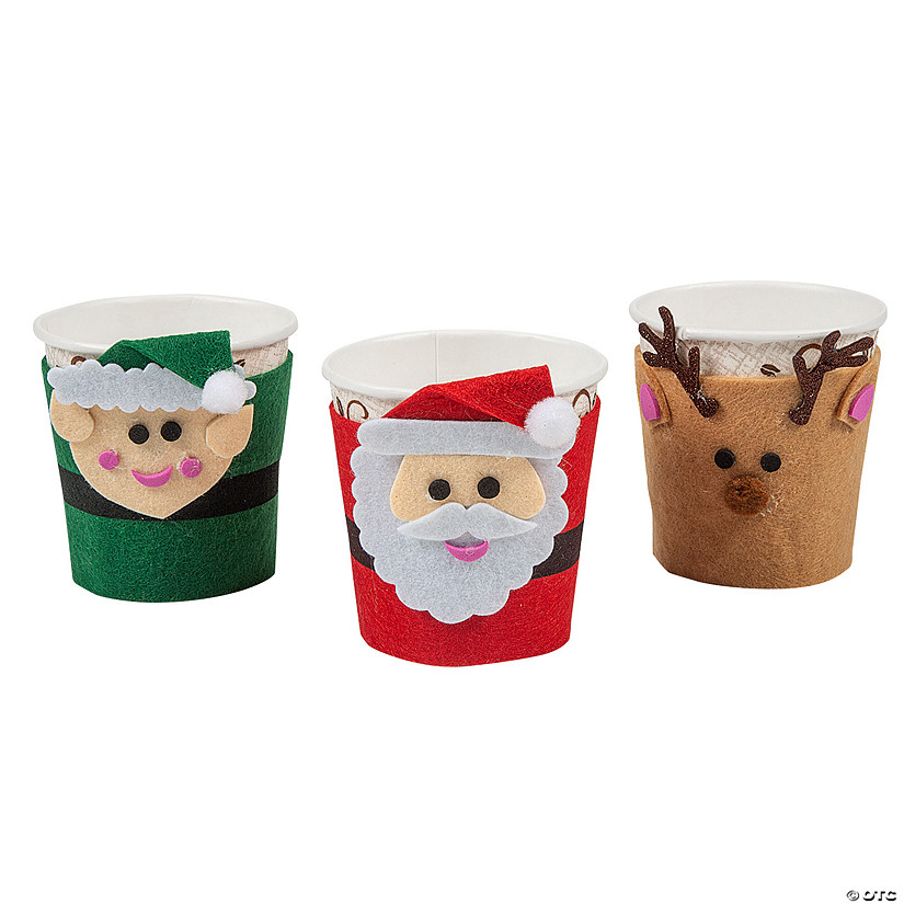 Christmas Character Cup Sleeves Craft Kit - Makes 3 Image