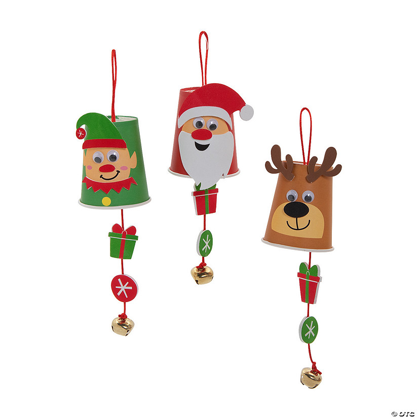 Christmas Character Cup with Hanging Bell Decoration Craft Kit - Makes 12 Image
