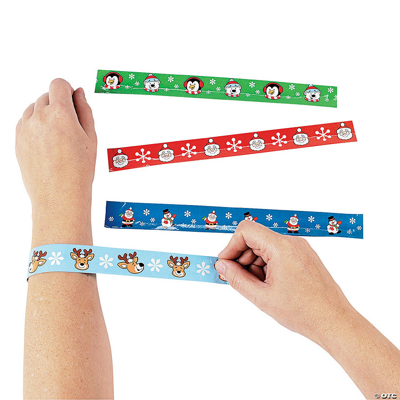 Christmas Character Slap Bracelets - 12 Pc. Image