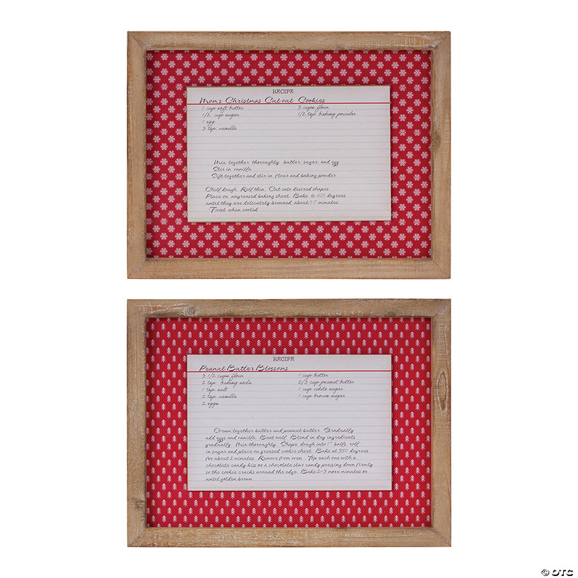 Christmas Cookie Recipe Card Wall Decor (Set Of 4) 13.5"L X 10.25"H Mdf/Wood Image