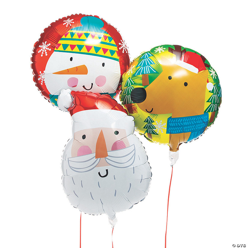 Christmas Crew 18" Mylar Balloons - 3 Pc. Image