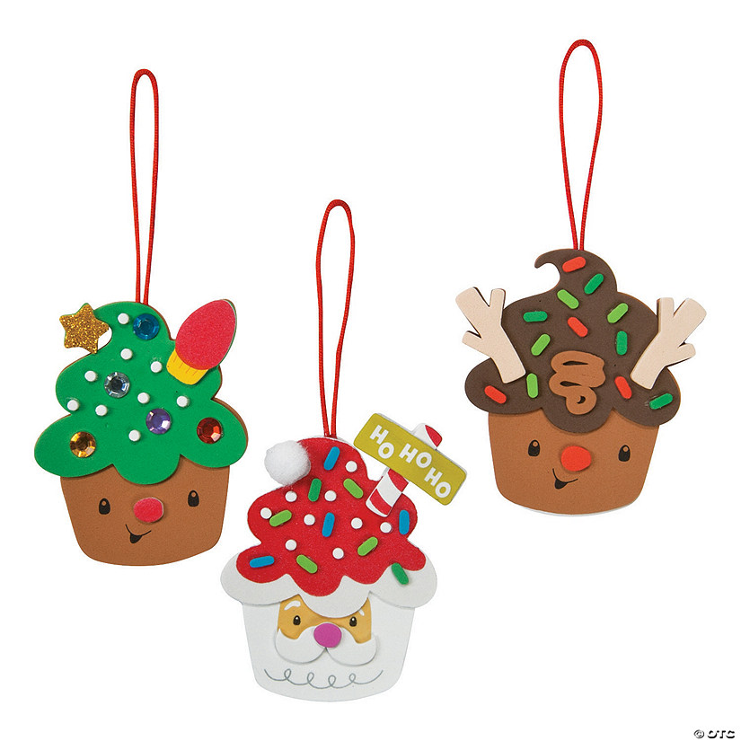 Christmas Cupcake Characters Ornament Craft Kit - Makes 12 Image