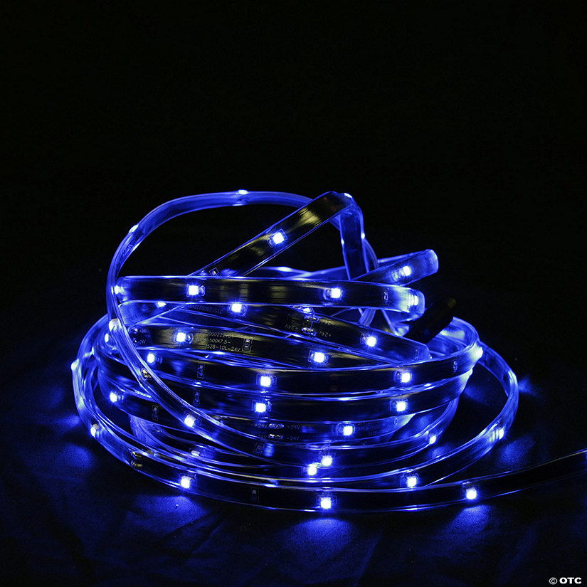 Christmas Decor 18' Blue LED Outdoor Christmas Linear Tape Lighting - Black Finish Image