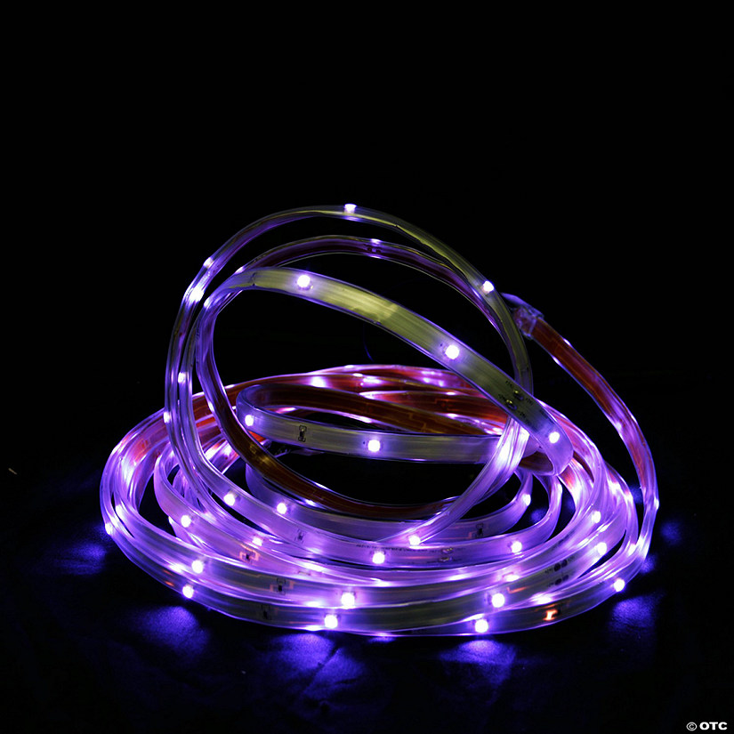 Christmas Decor 18' Purple LED Outdoor Christmas Linear Tape Lighting - White Finish Image