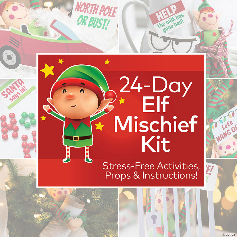 Christmas Elf Mischief Activity Kit with Props &amp; Instructions for 24 Days Image