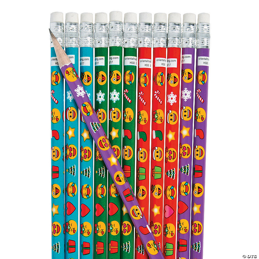 Christmas Emoji Pencils - 24 Pc. Image