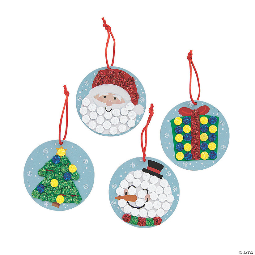 Christmas Glitter Mosaic Ornament Craft Kit - Makes 12 Image