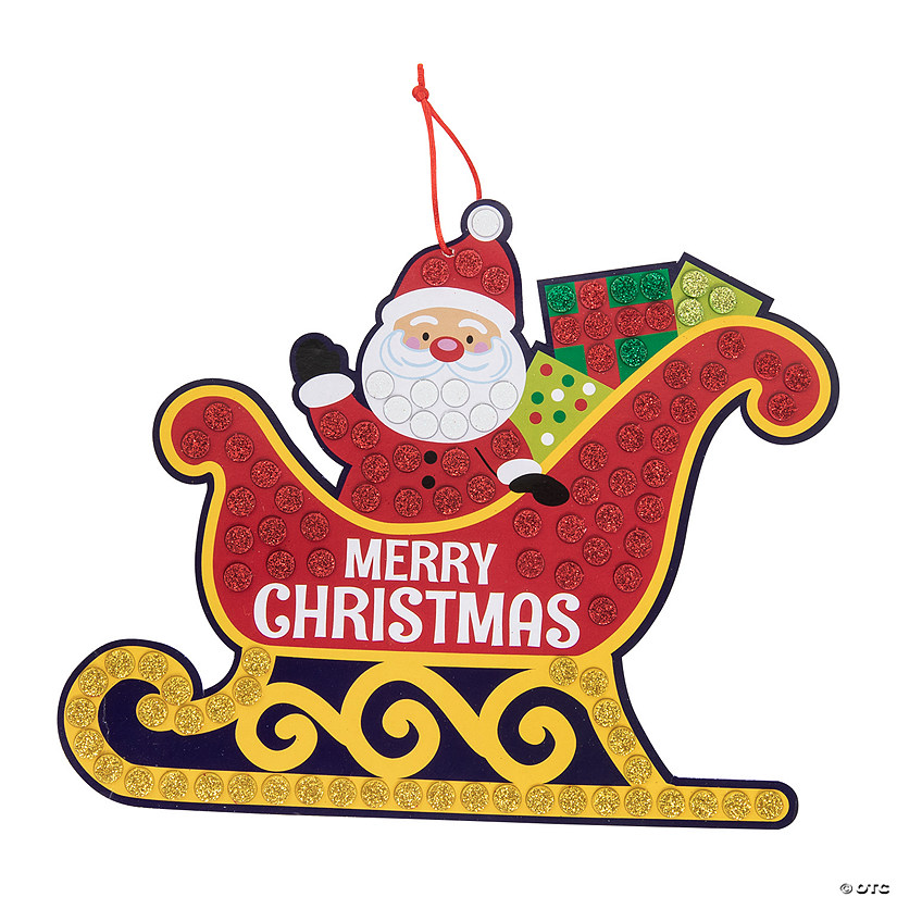Christmas Glitter Mosaic Sign Craft Kit - Makes 12 Image