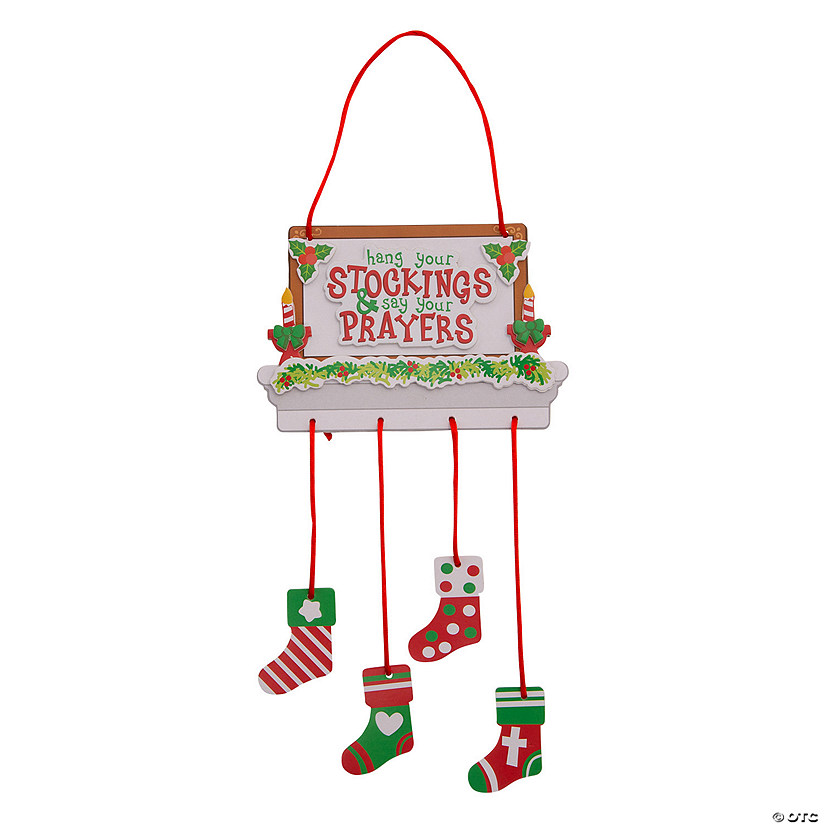 Christmas Hang Your Stockings & Say Your Prayers Mobile Craft Kit - Makes 12 Image