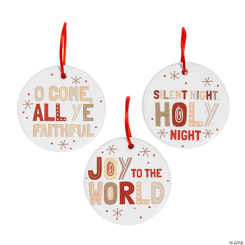 Christmas Hymn Ceramic Ornaments - 12 Pc. Image