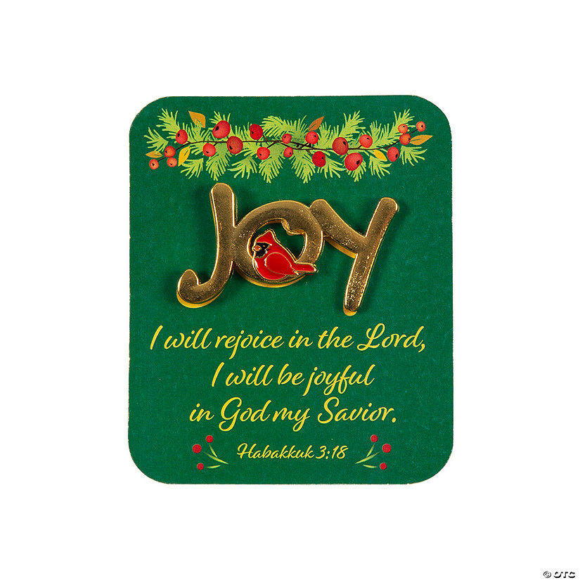 Christmas Joy Enamel Pins with Card - 12 Pc. Image