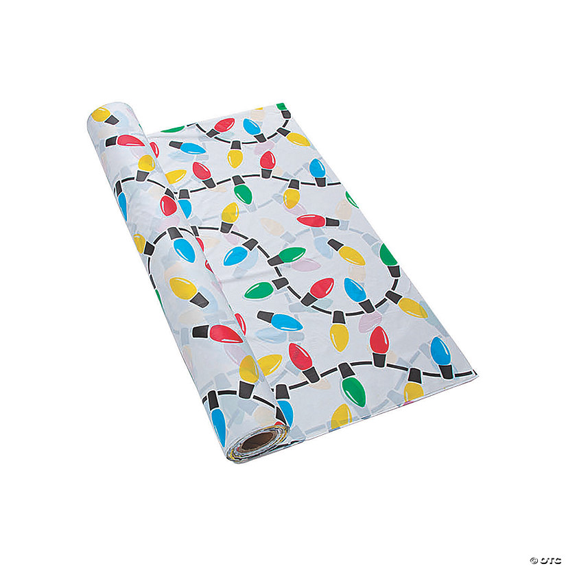 Christmas Lights Plastic Tablecloth Roll
