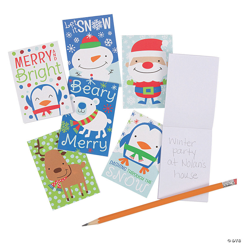 Christmas Mini Notepads Oriental Trading