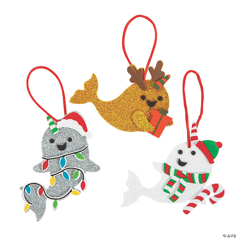 Christmas Narwhal Ornament Craft Kit - Makes 12 Image