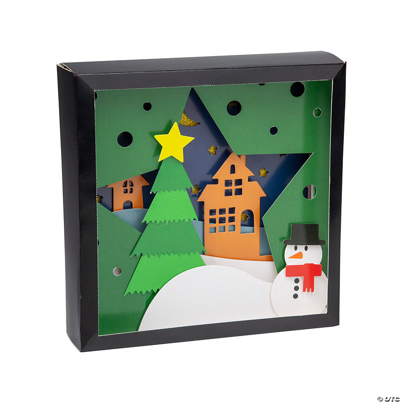 Christmas Outdoor Scene Paper Layering Craft Kit - Makes 3 Image