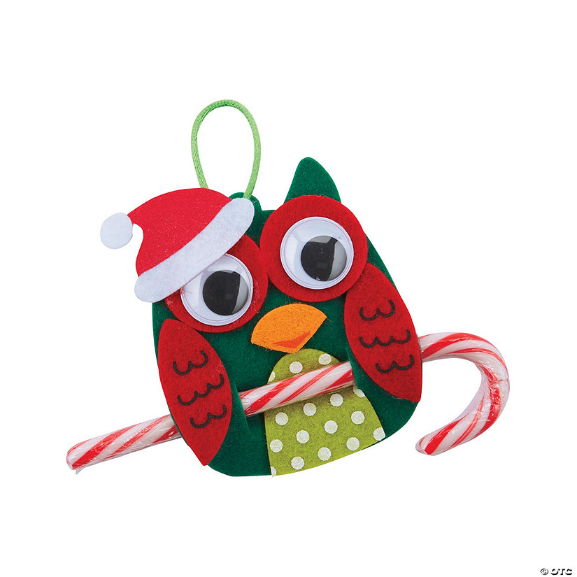 Christmas Owl Candy Cane Ornament Craft Kit - Makes 24 Image