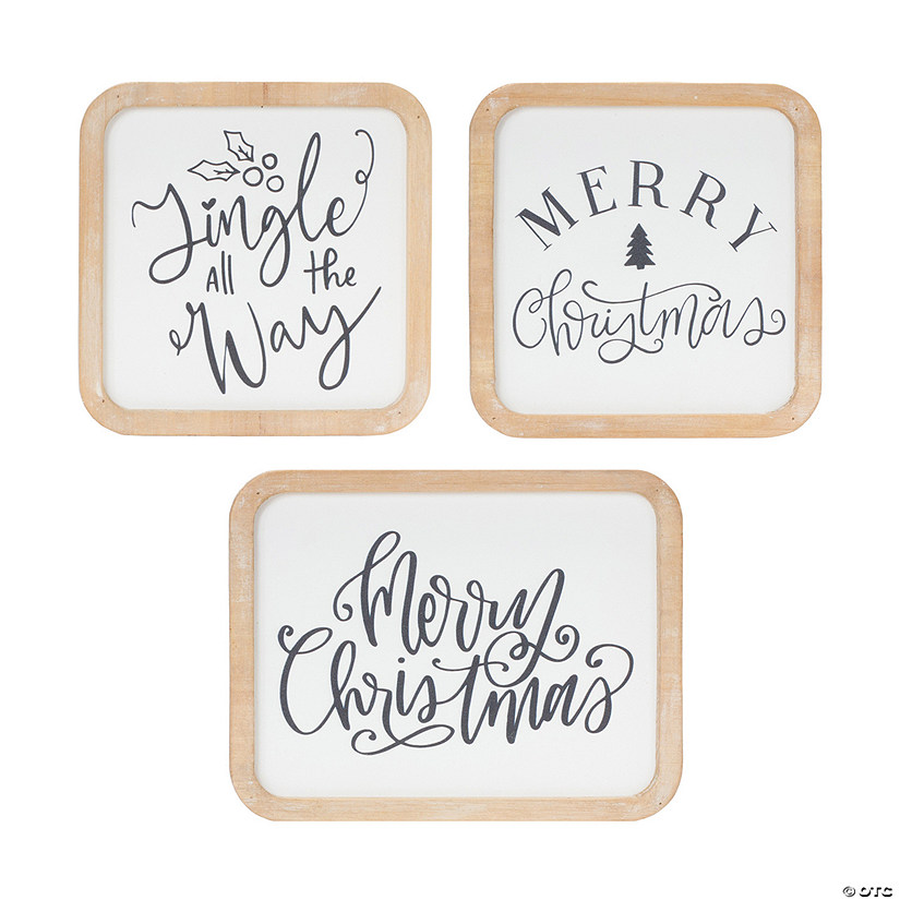 Christmas Plaque (Set Of 12) 5"Sq, 5"Sq, 6.5"L X 5"H Mdf/Wood Image