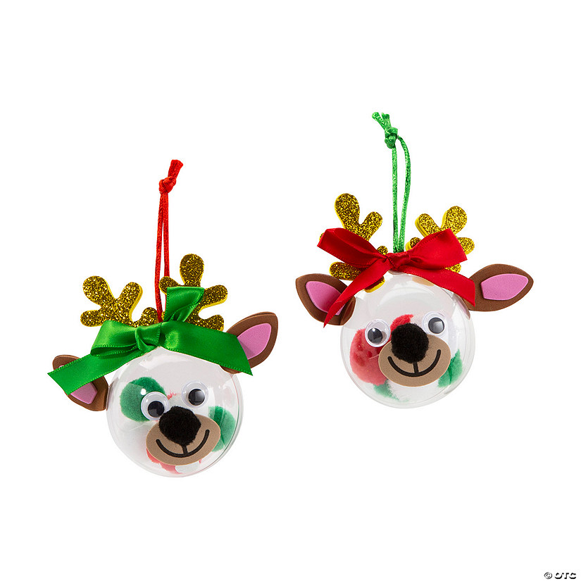 Christmas Reindeer Bulb Ornament Craft Kit - Makes 12 Image