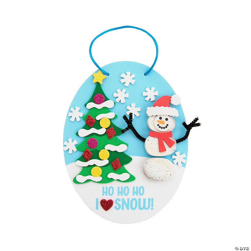 Christmas Rock Snowman Sign Craft Kit - Makes 12 Image