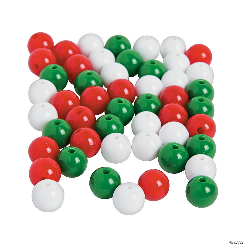 Christmas Round Beads - 12mm - Discontinued