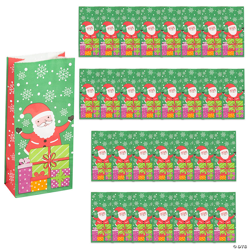 Christmas Santa Paper Treat Bags - 30 Pc. Image