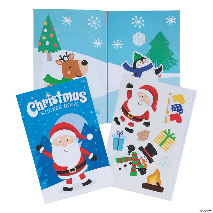 Christmas Sticker Scene Books - 12 Pc. - Discontinued