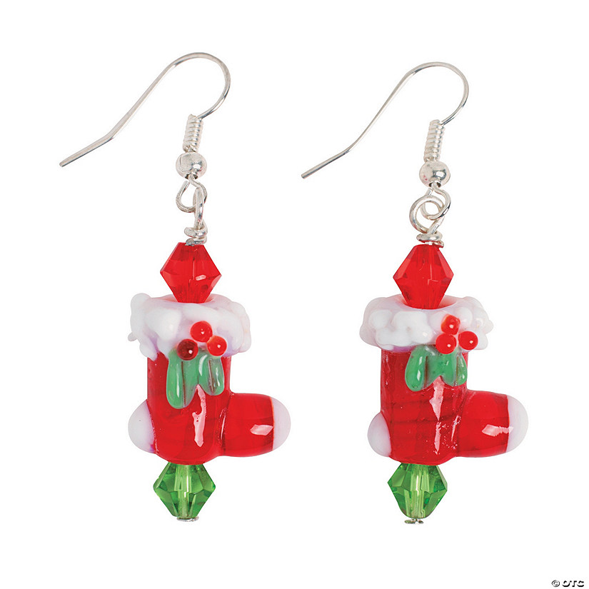 Christmas Stocking Lampwork Earring Kit Discontinued