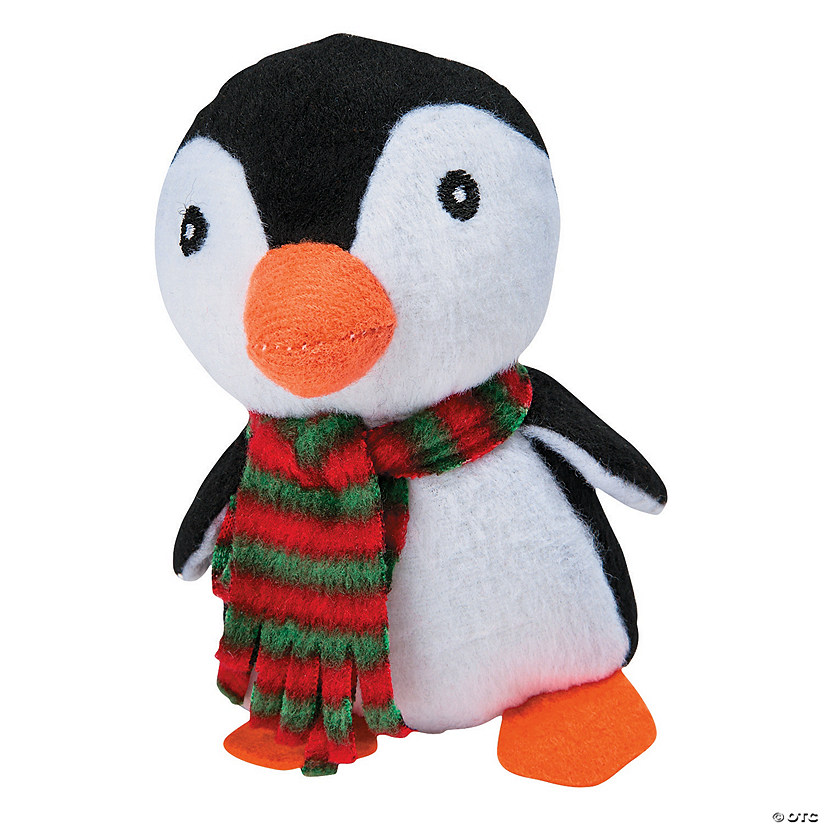 Christmas Stuffed Penguins with Plaid Scarf - 12 Pc. Image