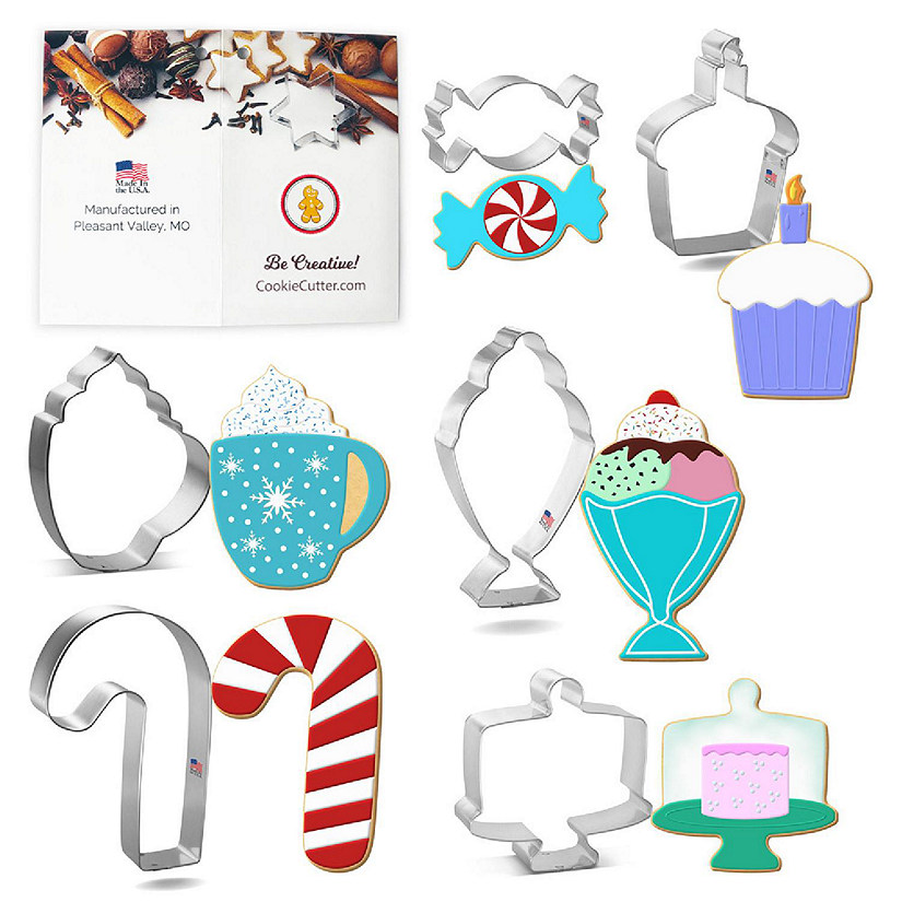 Christmas Sweets Candy Cookie Cutter 6 Pc Set HS0516 Image