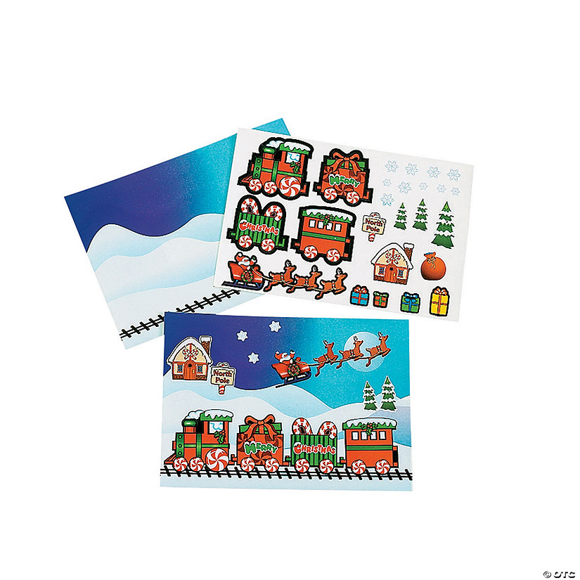 Christmas Train Mini Sticker Scenes - 12 Pc. Image