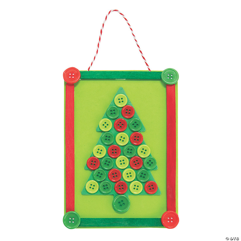 Christmas Tree Button Frame Craft Kit - Makes 12 Image