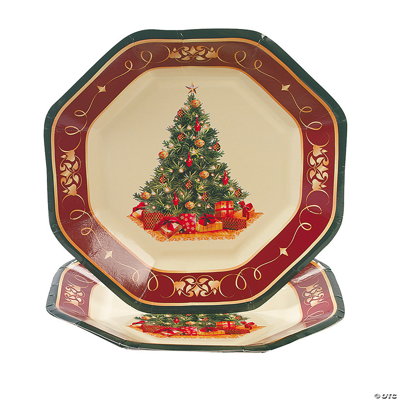 Christmas Tree Paper Dinner Plates 8 Ct. Discontinued