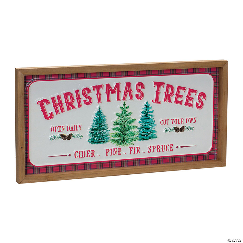 Christmas Tree Sign (Set Of 2) 19.75"L X 10"H Mdf/Metal Image