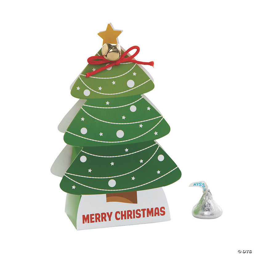Christmas Tree with Bell Treat Boxes - 12 Pc. Image